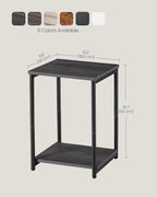 VASAGLE Side Tables Set of 2, Small End Table, Nightstand for Living Room, Bedroom, Office, Bathroom, Misty Gray and Classic Black ULET272B68