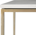SIMPLIHOME Kline Modern 18 inch Wide Metal Accent Side Table in White, Gold for the Living Room and Bedroom