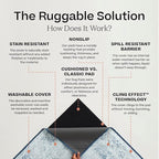 RUGGABLE x Jonathan Adler Machine Washable Modern Area Rug – Inkdrop Black & Ivory 6x9, Stain-Resistant, Non-Slip – Medium Rugs for Living Room, Bedroom, Hallway, Entryway & Office–with Standard Pad