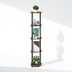 Furinno Turn-N-Tube Corner Shelf, 5-Tier Corner Display Rack, Shelving Unit, for Organization and Storage, Living Room, Home Office, Garage, Bedroom, Columbia Walnut