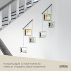Umbra Exhibit Picture Frame Gallery Set Adjustable Collage Display for 5 Photos, Prints, Artwork & More (Holds Two 4 x 6 inch and Three 5 x 7 inch Images), Black