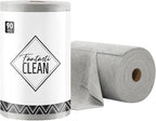 Fantasticlean Microfiber Cleaning Cloth Roll -90 Pack, Tear Away Microfiber Towels, 12" x 12", Reusable, Washable, Scratch Free, Ultra Absorbent Dishcloth for Car, Home Supplies, Pet, Kitchen (Grey)