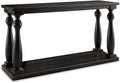 Signature Design by Ashley Mallacar Rustic Cottage Rectangular Sofa Table with Floor Shelf, Black