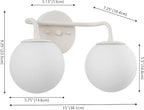 JONATHAN Y JYL3535C Louis Parisian Globe 15" 2-Light Metal/Frosted Glass Modern Contemporary LED Vanity Light Midcentury, Glam, Transitional, Bathroom, Powder Room, Dressing Room, Bedroom, Almond