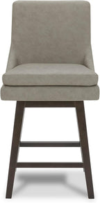 CHITA Counter Height Swivel Barstool, FSC Certified Upholstered Bar Stool, 26.8" H Seat Height, PU Leather in Stone Gray
