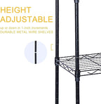 Simple Deluxe Heavy Duty 6-Shelf Shelving, 29.92'' D x 13.98'' W x 71.65'' H Adjustable Wire Shelving with Hanging Hooks and Wheels, Black