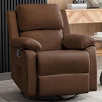 Recliner Chair, 360 Swivel Rocker Chair for Adults, Small Rocking Recliner Chair for Small Spaces, Upholstered Fabric Glider Recliner Nursery Chair with Side Pockets for Nursery, Living Room