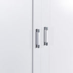 Polibi Tall Storage Cabinet with 2 Doors, 2 Drawers, 4-Tier Storage Racks of Each Door, Adjustable Shelf, Floor Free-Standing Cabinet for Bathroom, Living Room, MDF, White