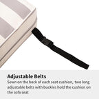 Outdoor Seat Cushions Set for Patio Furniture Deep Seating Patio Cushion Set Weather-Resistant Thick Cushions 25.6" W x 25.6" D x 5”T,Grey Stripes