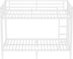 Bellemave Twin XL Over Twin XL Bunk Bed for Adults, Heavy Duty Bunk Beds Frame with Build in Ladder and Full Length Guardrail, Easy Assemble Bunkbeds, Noise Reduced, Mattress Not Included, White