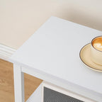 HOOBRO End Table, Simple Rustic Side Table with 3-Tier Storage Shelf, Narrow Nightstand for Small Spaces, Easy Assembly, for Living Room, Bedroom, Industrial Design, White WT14BZ01