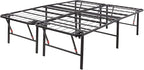 Amazon Basics Bed Frame with Storage, Foldable Metal Platform, Sturdy Steel, No Box Spring Needed, 18 Inches High, Tool-Free Setup, Queen Size, Black