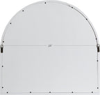 Kate and Laurel Boldmere Modern Farmhouse Wide Windowpane Arched Mirror; 30 x 29; White; Decorative Vintage Inspired Window Mirror for Farmhouse Wall Decor