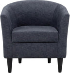 Pemberly Row 17.5" Traditional Fabric Club Chair in Gray Finish