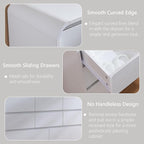 Modern 8 Drawers Dresser for Bedroom, 55" Wide Dressers & Chest of Drawers w/Curved Profile Design, Wood Mid Century Storage Dressers Organizer for Bedroom, Living Room, White