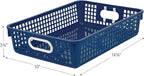 Really Good Stuff Paper Basket, 14" x 10" x 3-1/4" - 6 Pack, Navy, Plastic Mesh Paper Basket for Classroom, Home and Office, Fits A4 Paper, Documents, Files, Magazines
