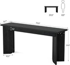 Tribesigns Farmhouse Console Table, 70.9-Inch Extra Long Console Table, Wood Sofa Table Behind Couch with Widened Tabletop & Sturdy Double Pedestal for Living Room, Hallway, Foyer (Black)