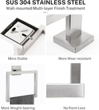 2-Piece Brushed Nickel Square Towel Ring,Modern Hand Towel Holder for Bathroom,Stainless Steel Towel Hangers Wall-Mounted Towel Rack