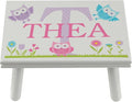 Let’s Make Memories Personalized My Own Name Step Stool - Children’s Step Stool - Sturdy Wood – Non-Toxic Paint, Sealer - Owl Design - Gray - 14’Wx9.25”Lx8.75”H - Ages 3+