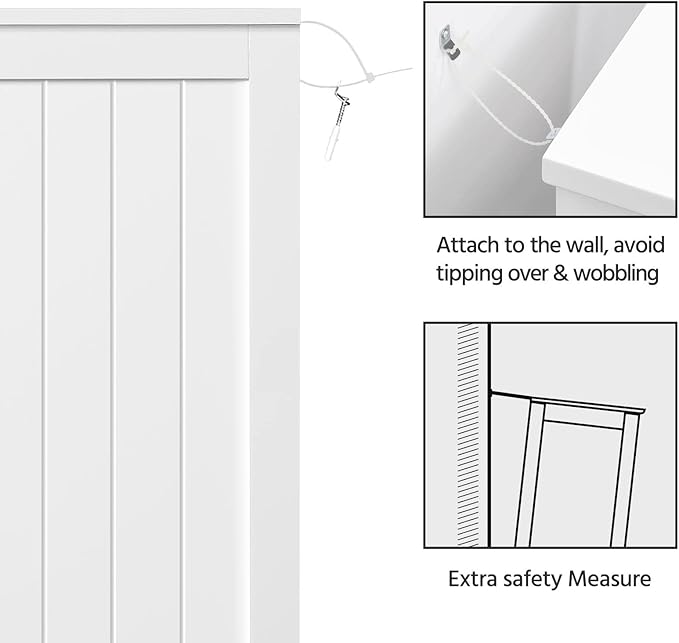Yaheetech Large Bathroom Floor Cabinet with 4 Dawers and Single Door Cabinet, Freestanding Storage Cabinet for Living Room Kitchen Hallway, White
