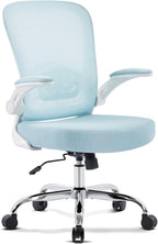 Office Chair,Ergonomic Mesh Desk Chair with Adjustable Lumbar Support,Computer Chair with Flip-up Armrests, Rolling Executive Chairs, Home Office Chair(Blue)