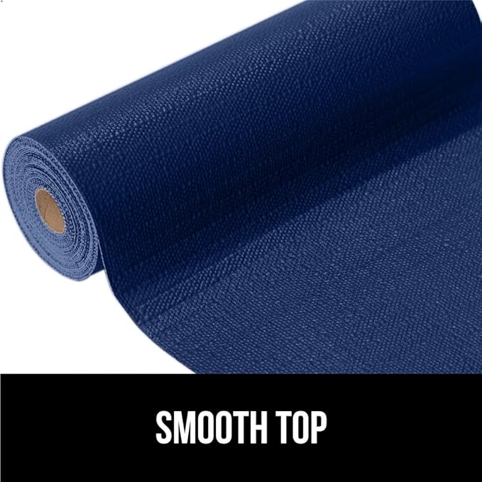 GORILLA GRIP Slip Resistant Drawer and Shelf Liner 2 Pack, Non Adhesive Water Resistant, Easy Clean and Trim, Smooth Surface Liners for Kitchen Cabinet, Shelves, Drawers, Pantry, 12 in x 20 FT, Navy
