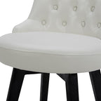 Watson & Whitely Counter Height Bar Stools, Faux Leather Upholstered Modern Swivel Barstool with Back, Solid Wood Legs, 26" H Seat, White