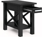 SIMPLIHOME Kitchener SOLID WOOD 14 inch Wide Rectangle Contemporary Narrow Side Table in Black for the Living Room and Bedroom