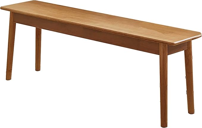 Outdoor indoor Log color wood Bench, 47" Patio Garden,balcony,restaurant,canteen,refectory,entryway,farmhouse,dining room,bedroom Wooden Bench,solid Wood benches for dining table,2 Person seat bench
