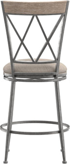 Hillsdale Stewart Indoor/Outdoor Swivel Counter Height Stool, Aged Pewter