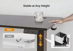 Seang Electric Height Adjustable Standing Desk, 48 x 24 Inch Sit-Stand Workstation with T-Style Frame, 3 Memory Height Options & Built-in Cable Management for Home Office, Black Frame/Black Top