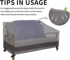 Easy-Going Outdoor Couch Cover, Heavy Duty 3-Seater Patio Sofa Cover, Windproof Outdoor Furniture Cover with Air Vent (88Wx32.5Dx33H inch,Gray/Dark Gray)