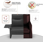 Faux Leather Sectional Couches for Living Room 3 Piece Loveseat and Chair Set with Flip Up Tray Tables Side Pockets Modern Modular Sectional Sofa for Office (2-Seat+1-Seat+1-Seat, Black)