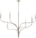 KICHLER Livadia 6-Light Chandelier, Soft Modern-Light in Polished Nickel, for Foyer, Great Room, or Vaulted Dining or Bedroom (33.25" x 47.25"), 52674PN