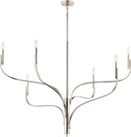 KICHLER Livadia 6-Light Chandelier, Soft Modern-Light in Polished Nickel, for Foyer, Great Room, or Vaulted Dining or Bedroom (33.25" x 47.25"), 52674PN