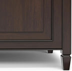 SIMPLIHOME Connaught Entryway Storage Bench - 36 inch Wide Solid Wood Small Storage Trunk Seat in Chestnut Brown, Traditional Bench for Entryway or Living Room with Lift-Up Lid and Paneled Front