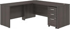 Bush Business Furniture Studio C 72W x 30D L Shaped Desk with Mobile File Cabinet and 42W Return in Storm Gray