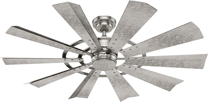 Hunter Crescent Falls Indoor/Outdoor Ceiling Fan with LED Light and Remote Control