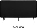 NTC MOSSIC Modern Sideboard with 3 Doors, Natural Rattan Storage Cabinet, Buffet with Metal Legs, Boho Accent Cabinet for Living Room, and Entryway, Effortless Assembly - Burnt Black