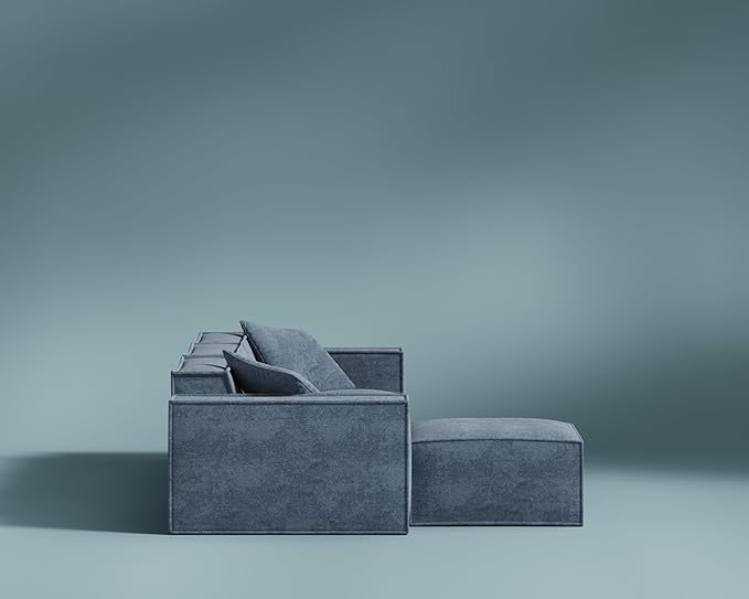 ROVE LAB M1 Modular Sectional Sofa with Ottoman, Sofa in a Box, Modular Couch, Spill-Resistant,Sustainable, Stylish, Modern Sectional Couch for Living Room with SmartFoam Comfort