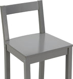 Amazon Basics Wooden Bar Stool with Backrest 24", Grey, Set of 2