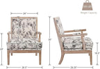 chairus Farmhouse Linen Accent Chair Set of 2, Upholstered Reading Chair with Solid Wood Frame Lounge Arm Chair with High Back for Living Room, Reception Room, Waiting Room, Floral Pattern