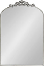 Kate and Laurel Arendahl Traditional Arch Mirror, 24 x 36, Antique Silver, Baroque Inspired Wall Decor