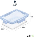 Ello Color Lock 3.4 Cup 10PC, 5 Pack Glass Meal Prep Sets Leak-Proof Glass Food Storage Containers with Airtight BPA-Free Plastic Lids, Dishwasher, Microwave, and Freezer Safe, Purple Rain