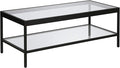 Henn&Hart 45" Wide Rectangular Rectangular Coffee Table in Blackened Bronze, Modern Rectangular Coffee Tables for living room, studio apartment essentials