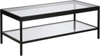 Henn&Hart 45" Wide Rectangular Rectangular Coffee Table in Blackened Bronze, Modern Rectangular Coffee Tables for living room, studio apartment essentials