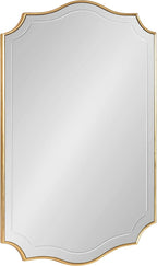 Kate and Laurel Hollyn Glam Scalloped Wall Mirror; 20 x 30; Gold; Decorative Traditional Wall Decor with Elegant Frame and Soft Scallops