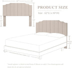 Queen Size Headboard Only, Linen Wall Mounted Headboard Queen/Full Size for Adjustable Bed, Modern Vertical Channel Design with Curved Tufted Upholstered Head Board, Beige