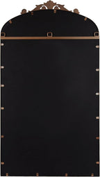 Kate and Laurel Arendahl Glam Arched Tall Panel Mirror; 24 x 42; Bronze; Traditional Baroque Large Body Wall Mirror with Ornate Garland Inspired Crown