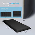 Art3d Peel and Stick Headboard for Twin in Black, Pack of 6 Panels Sized 9.84" x 23.62", Soundproof Wall Panels 3D, Upholstered Wall Panel